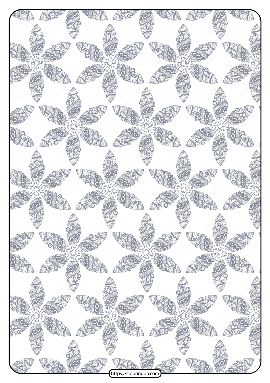printable flower geometric pattern coloring page 04
