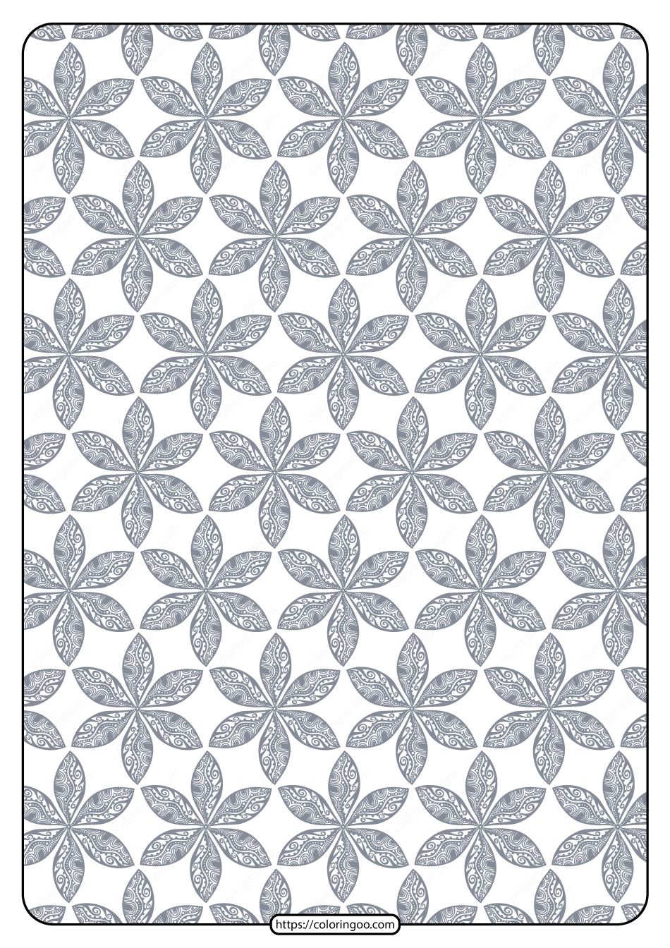 printable flower geometric pattern coloring page 07