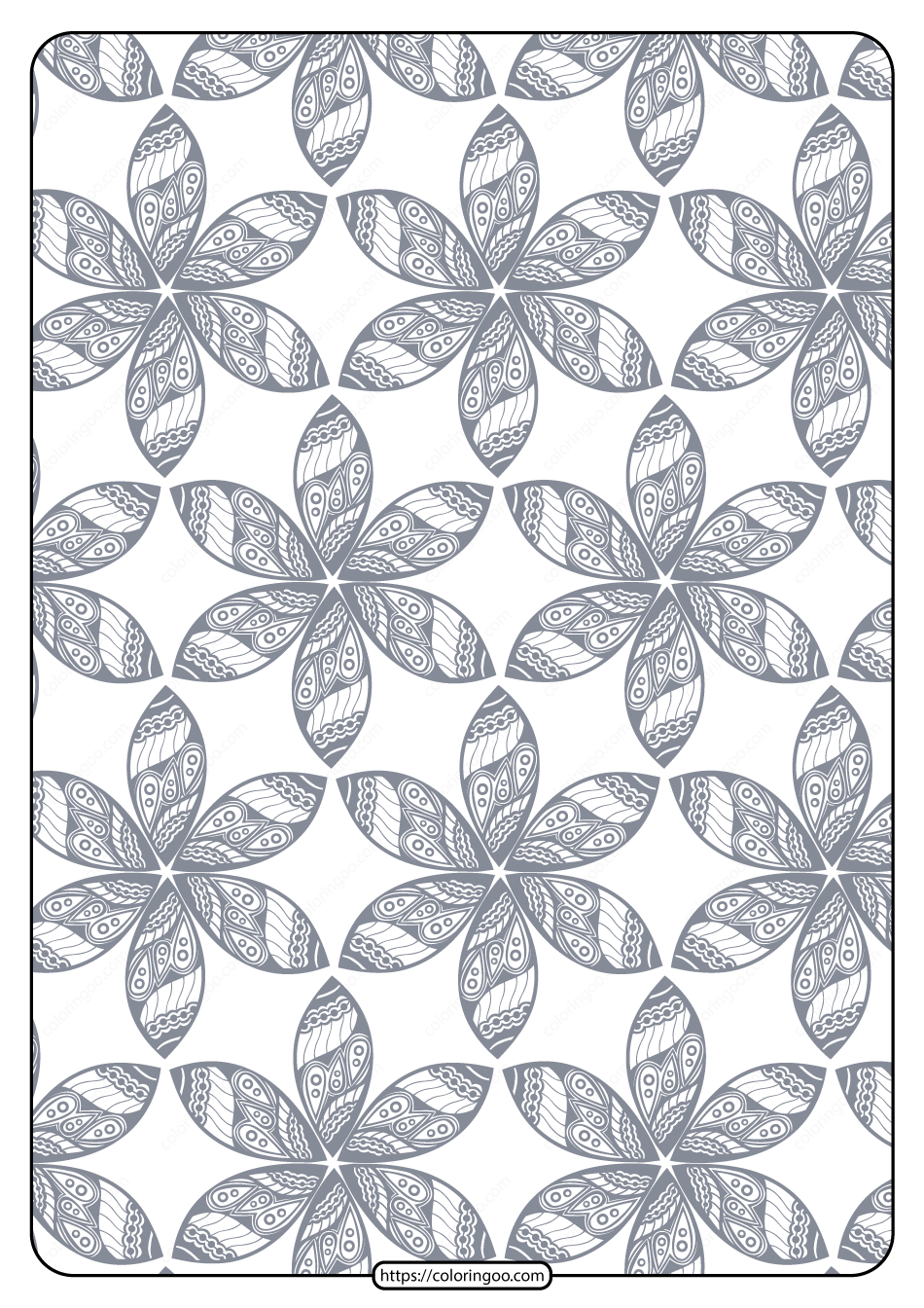 printable flower geometric pattern coloring page 08