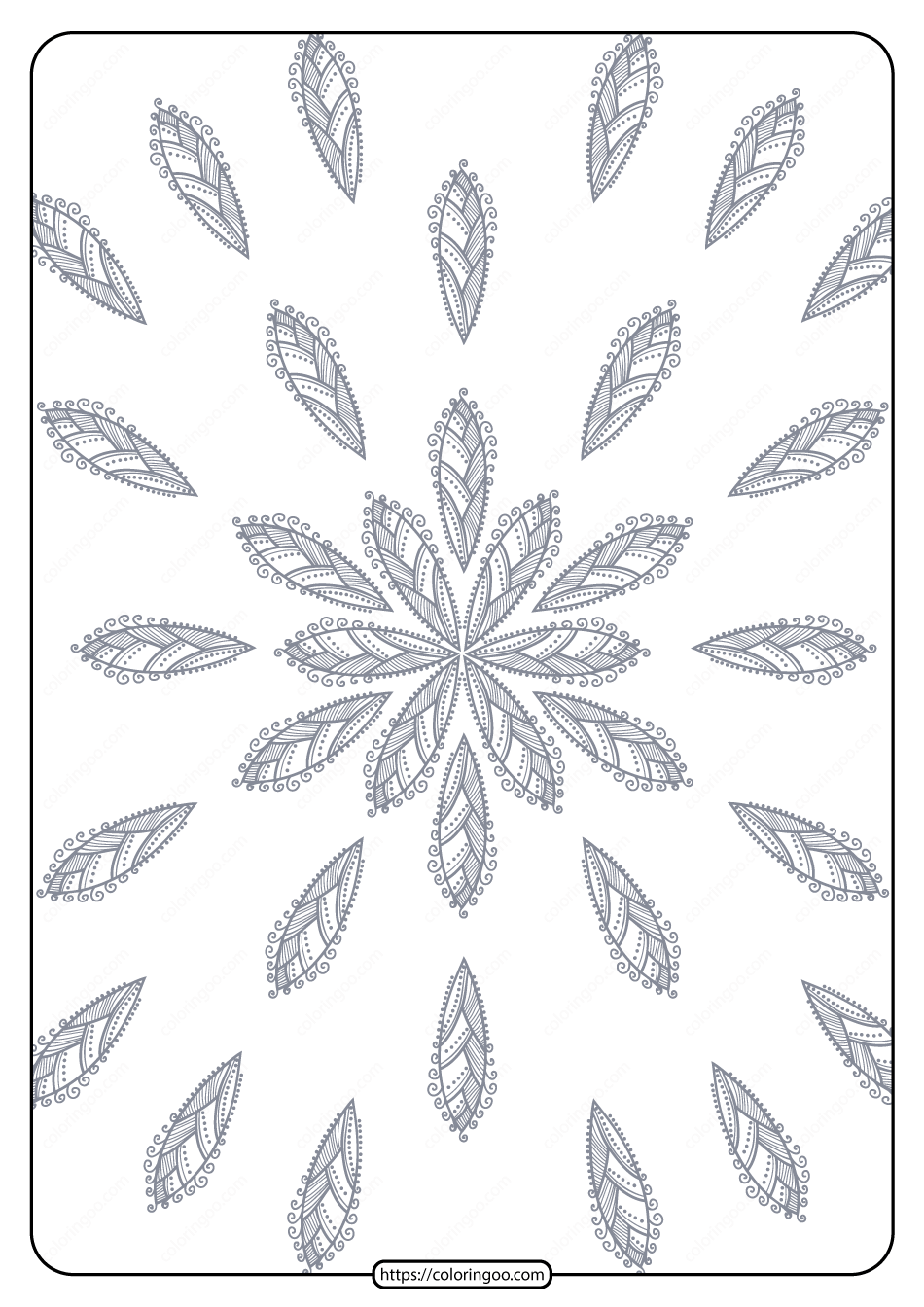 printable flower geometric pattern coloring page 09
