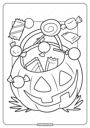 printable halloween candy pdf coloring page