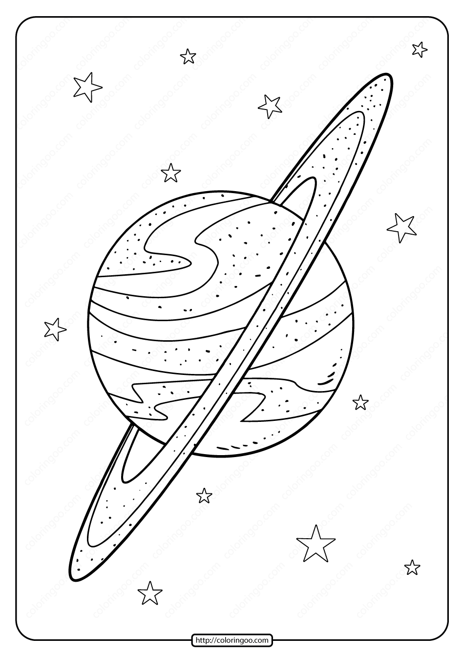 printable planet saturn doodle pdf coloring page