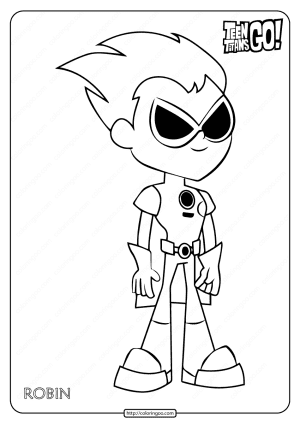 teen titans go robin printable coloring pages