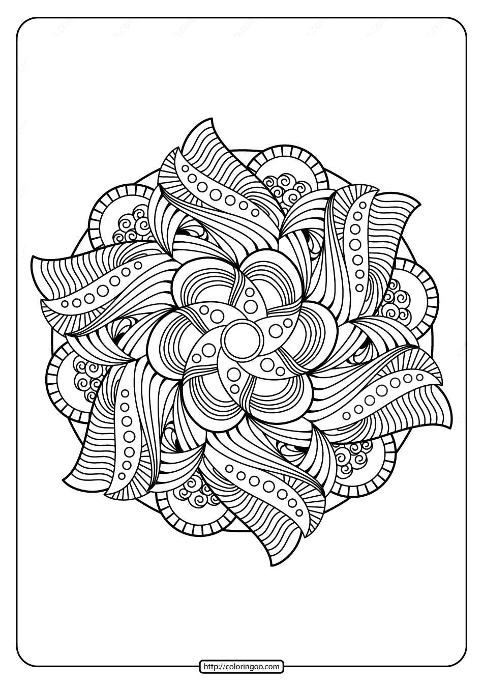 Free Printable Mandala Pattern Coloring Page 53
