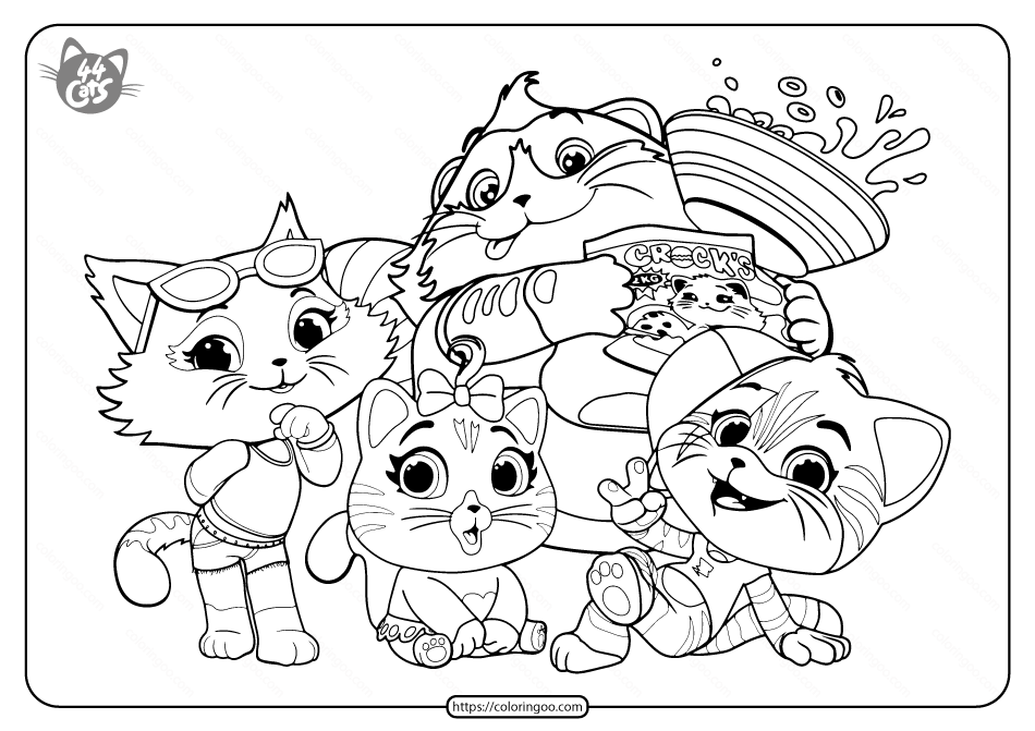 free printable 44 cats pdf coloring page