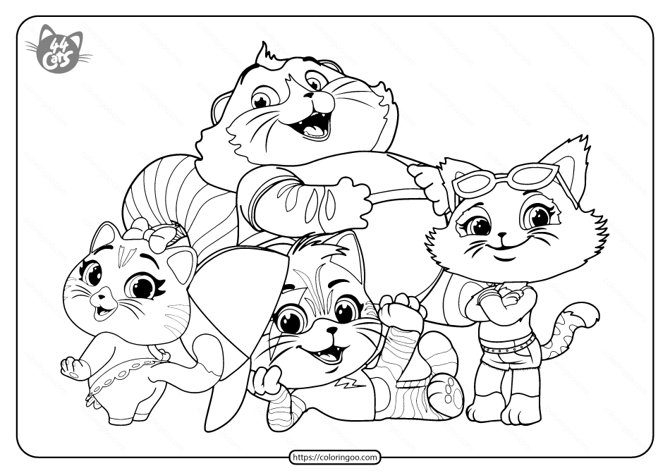free printable 44 cats pdf coloring pages