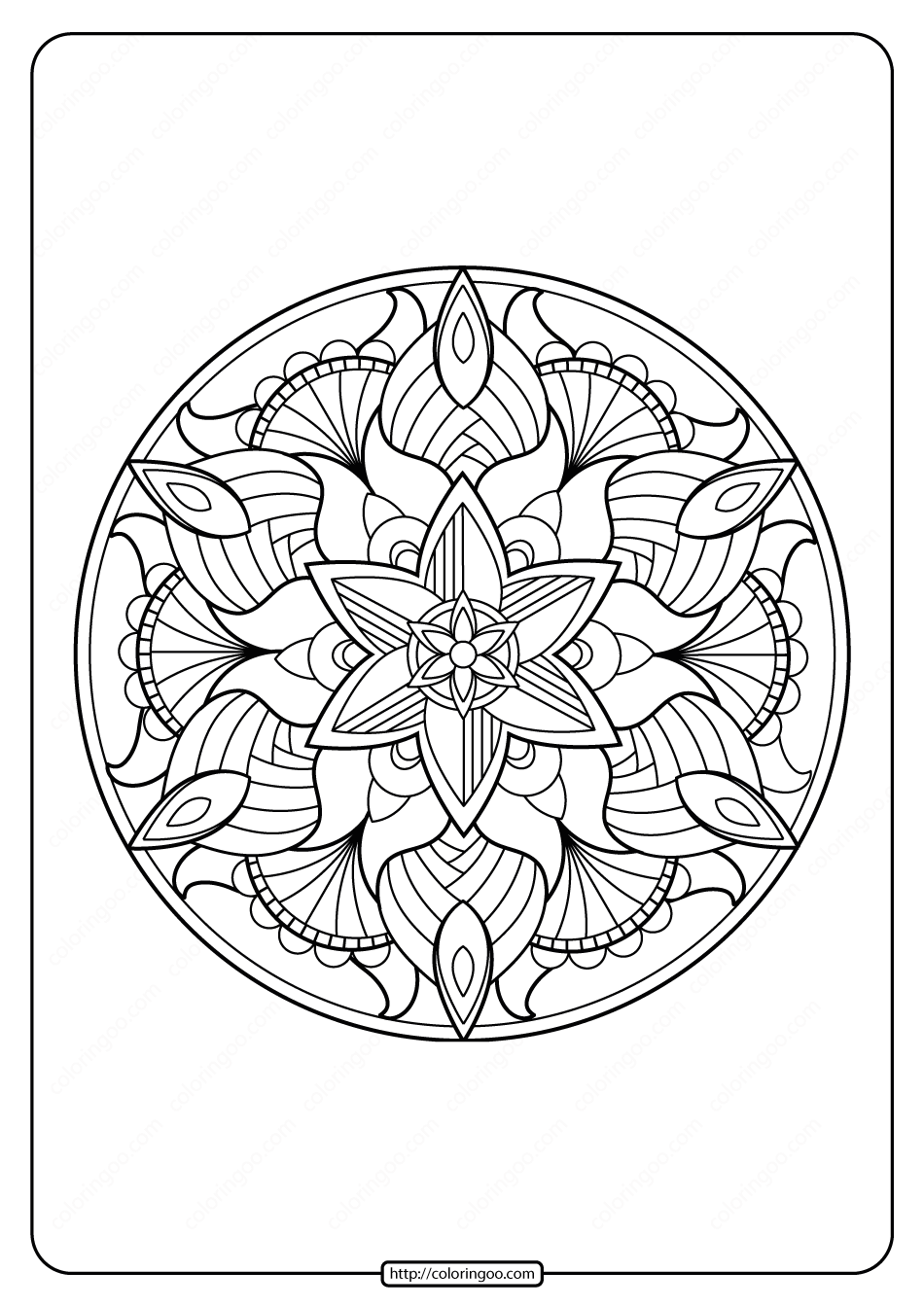 free printable adult floral mandala coloring page 63