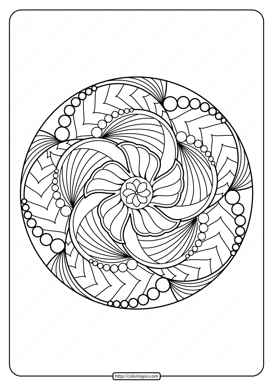 free printable adult floral mandala coloring page 70