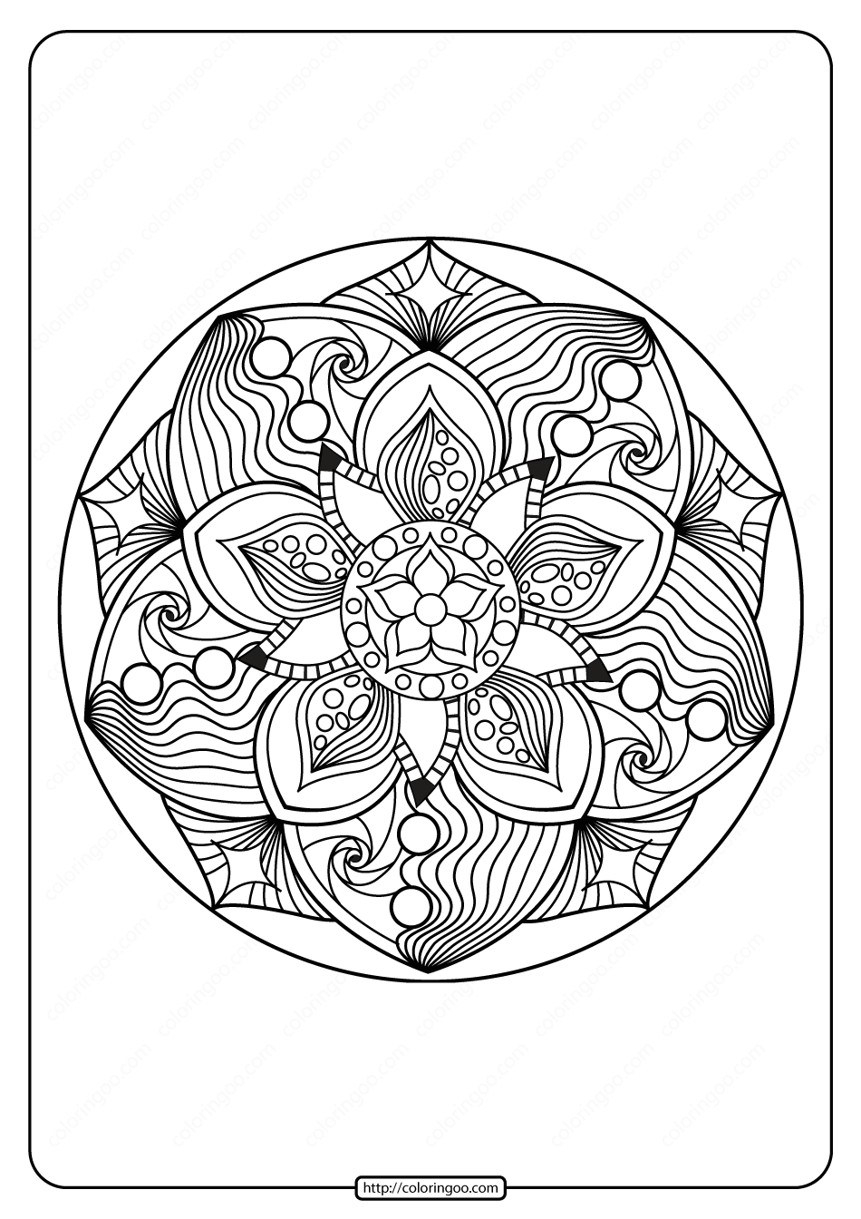 free printable adult floral mandala coloring page 72
