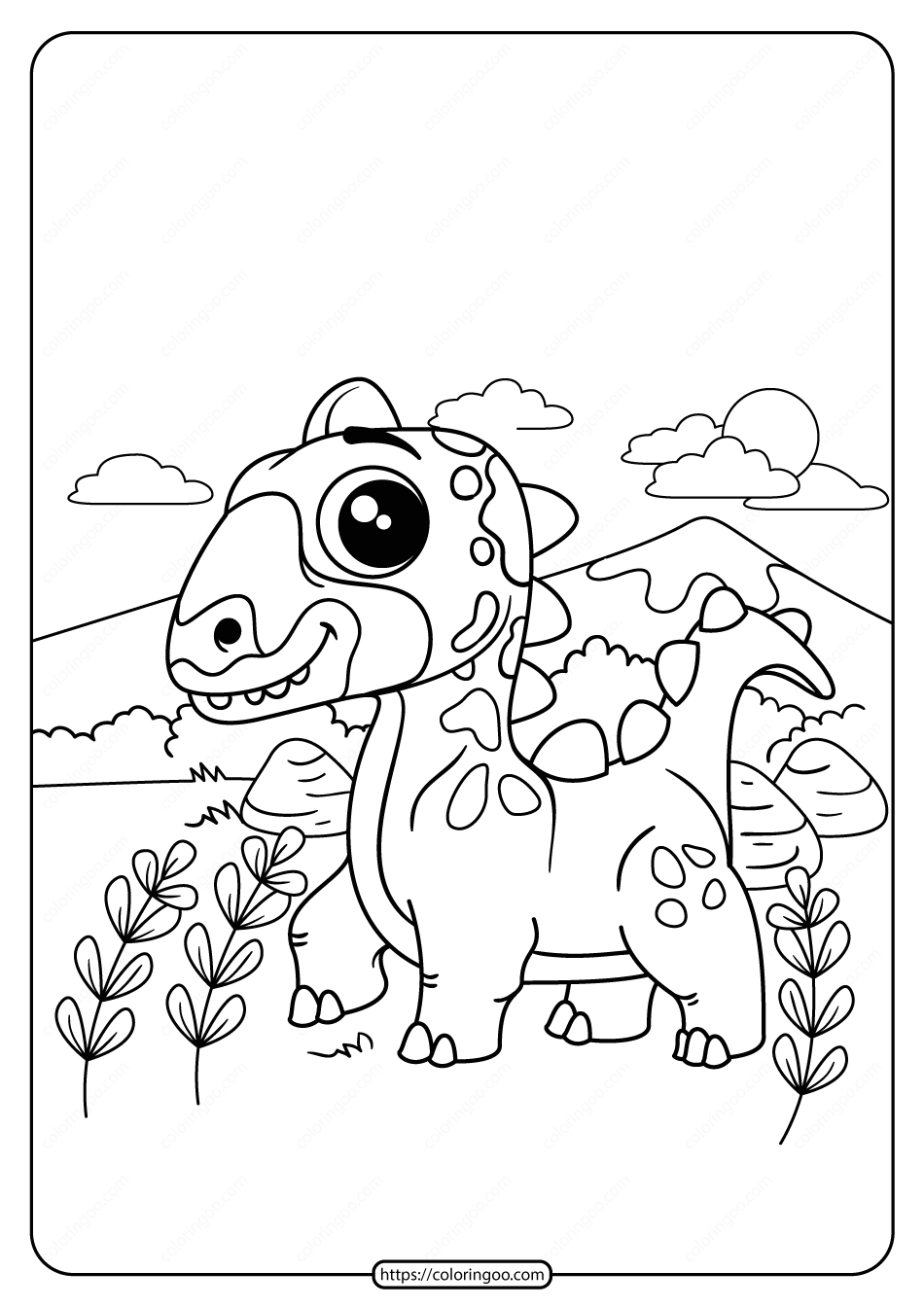 free printable animals dinosaur coloring pages 05