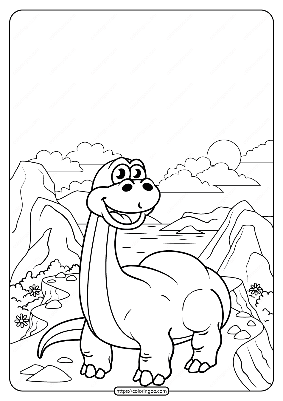 free printable animals dinosaur coloring pages 10