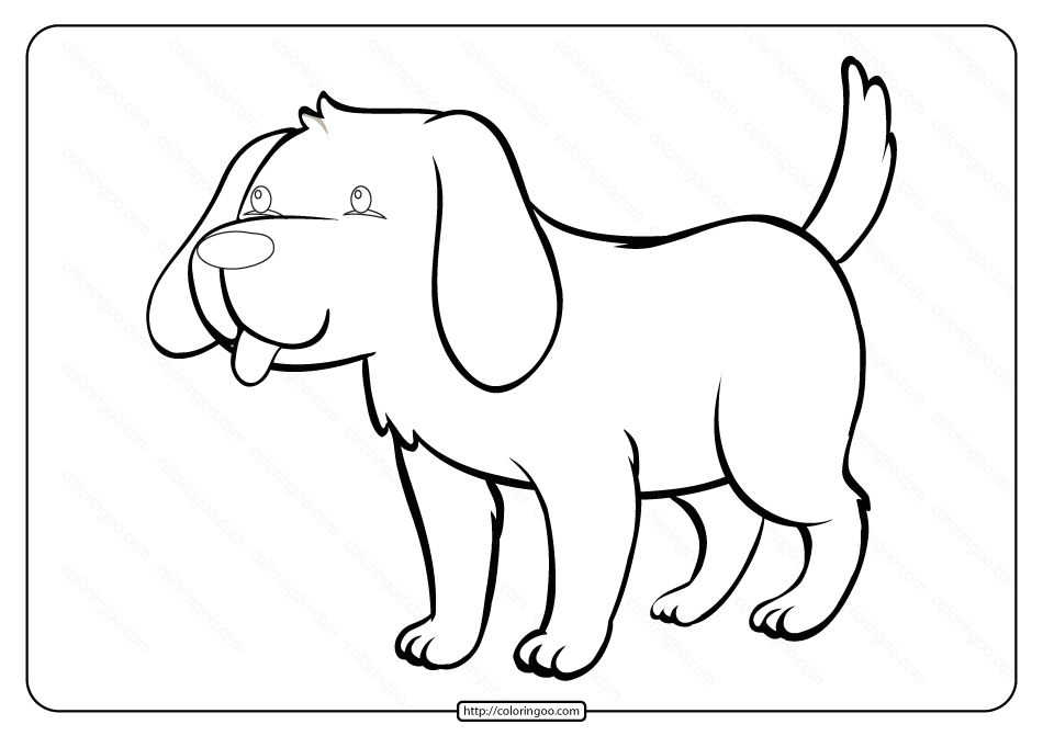 free printable cute dog pdf coloring pages
