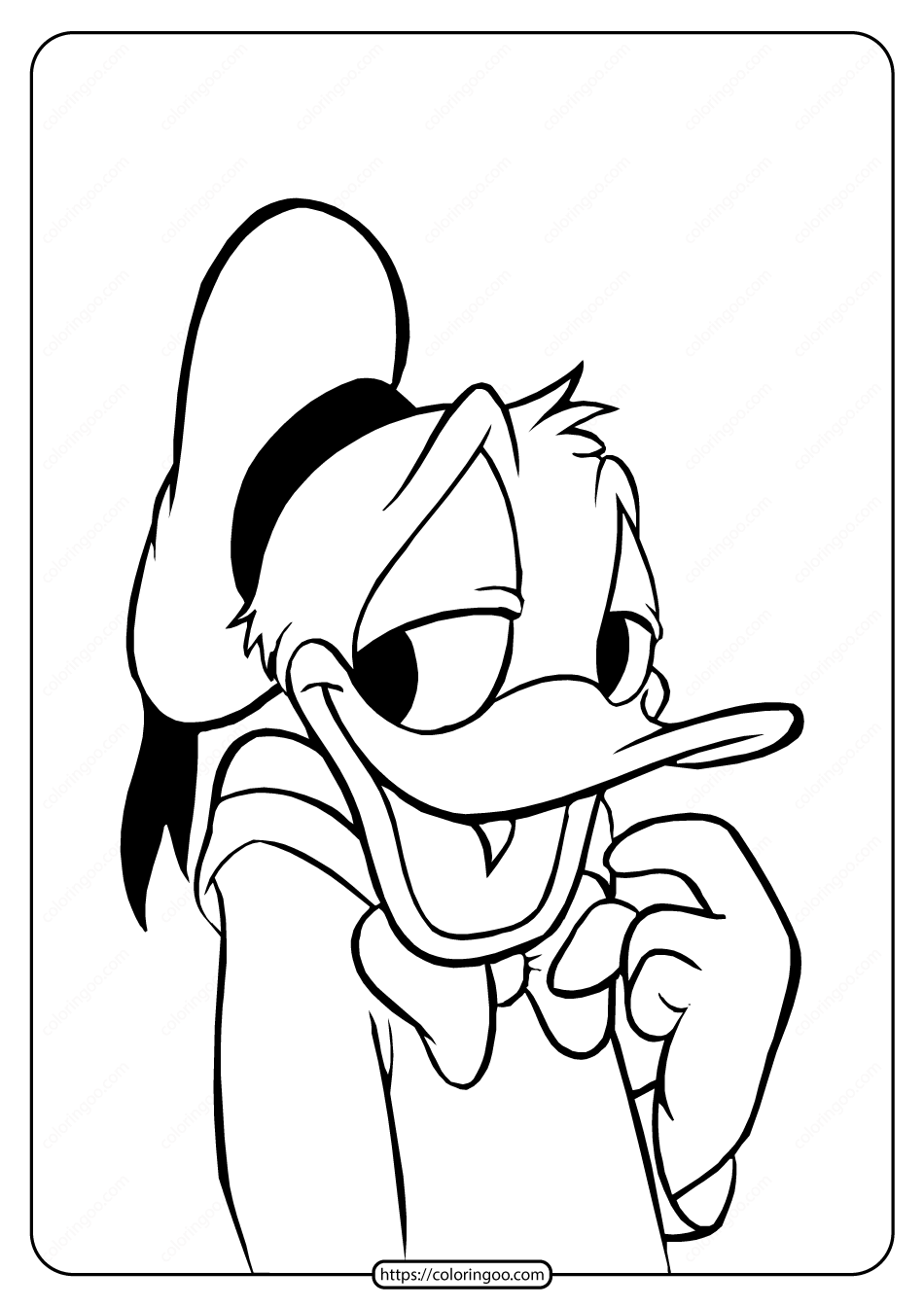 free printable donald duck pdf coloring page 13