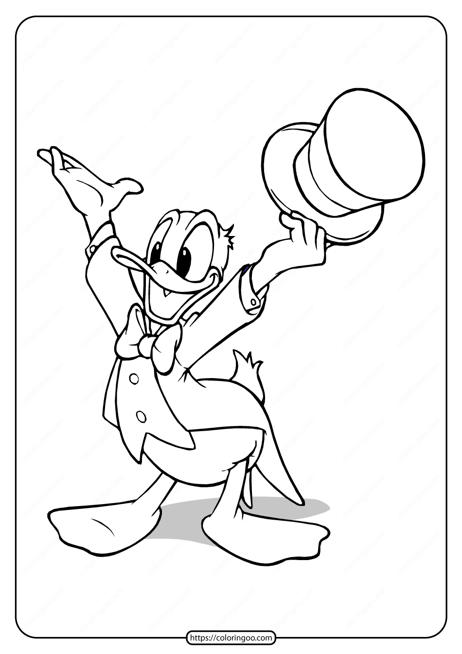 free printable donald duck pdf coloring page 16