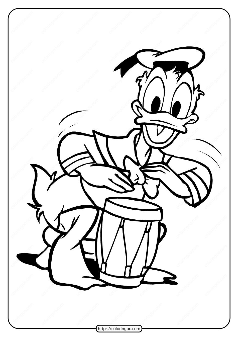 free printable donald duck pdf coloring page 17