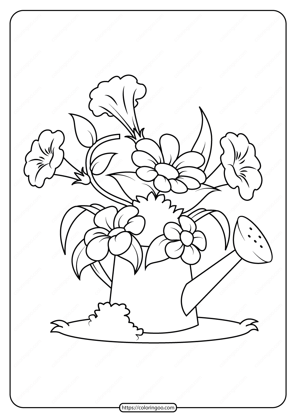 free printable flowers pdf coloring pages 06