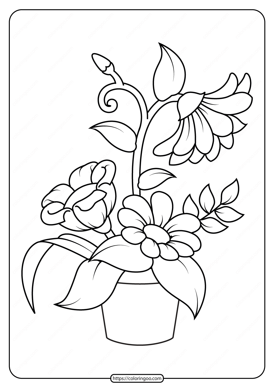 free printable flowers pdf coloring pages 10