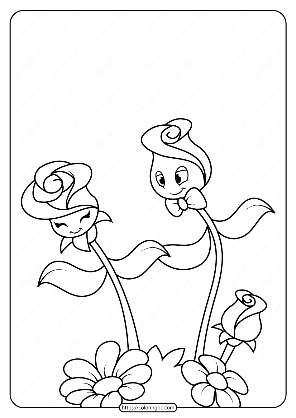 free printable flowers pdf coloring pages 12