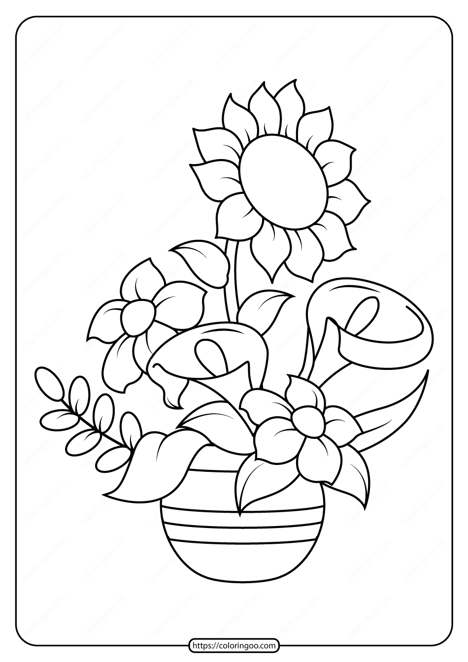 free printable flowers pdf coloring pages 13