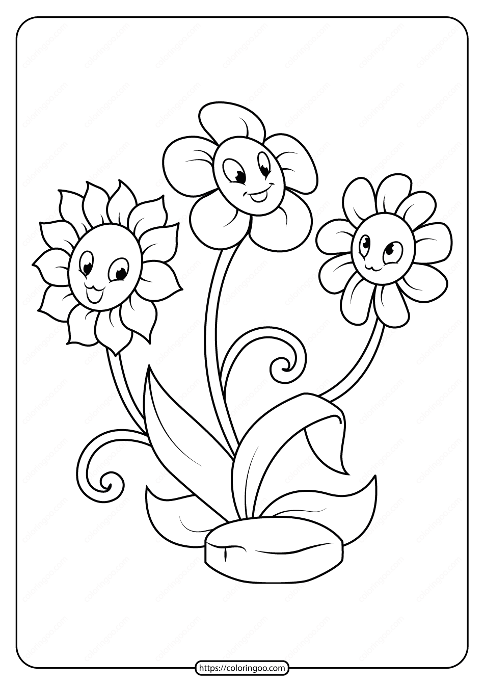 free printable flowers pdf coloring pages 15
