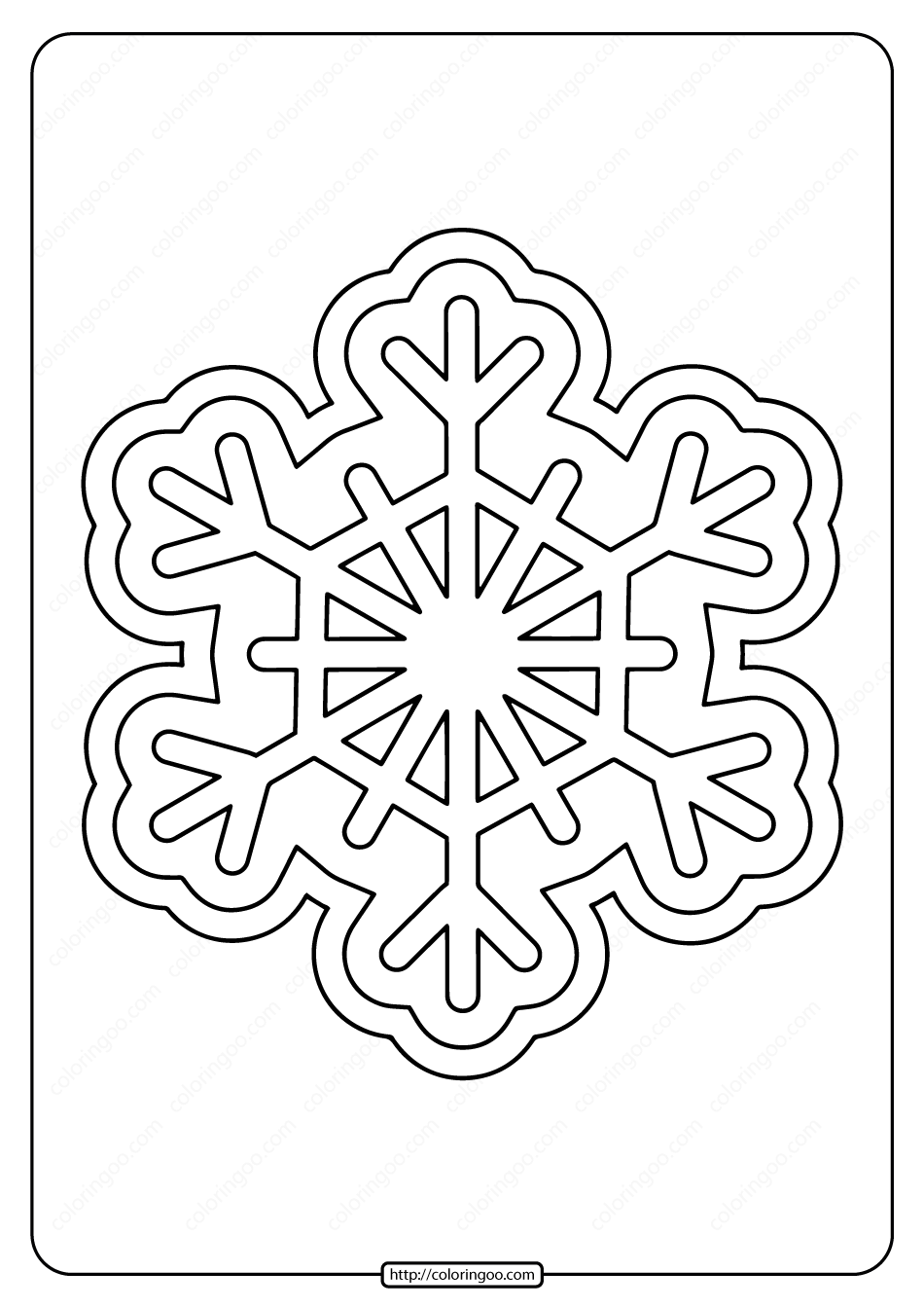 free printable snowflake pdf coloring page