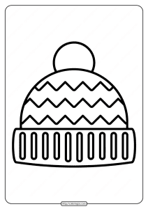 free printable winter hat pdf coloring page