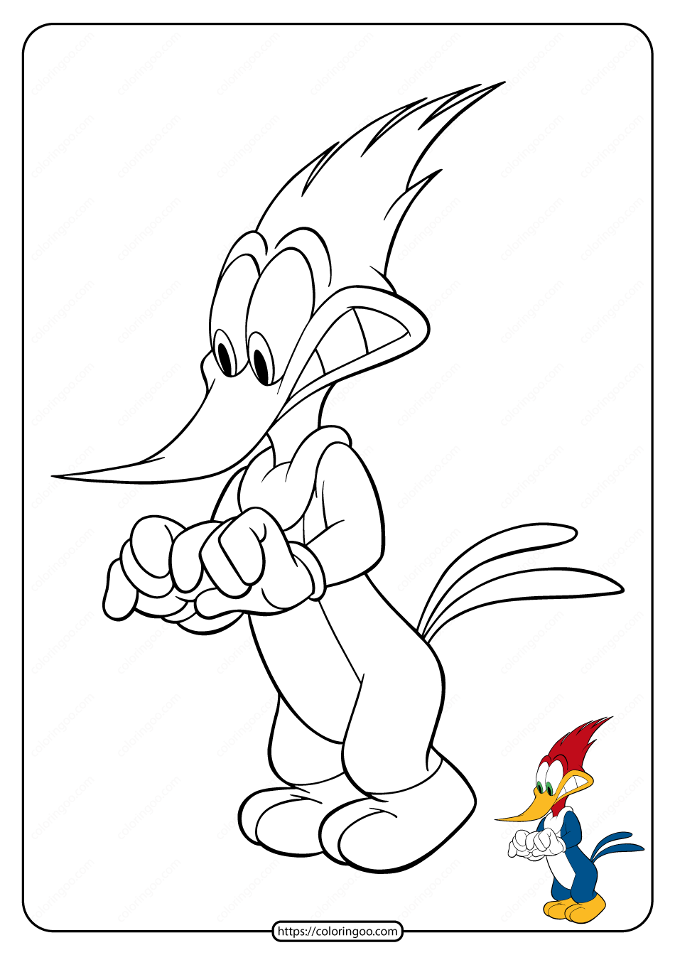 Woody Is A Woodpecker Coloring Pages
