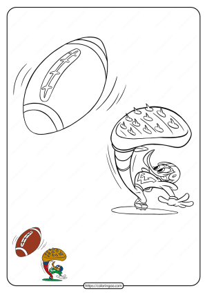 American Football Player Woody Coloring Page