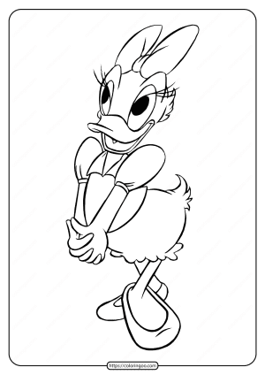 printable daisy duck pdf coloring page 06