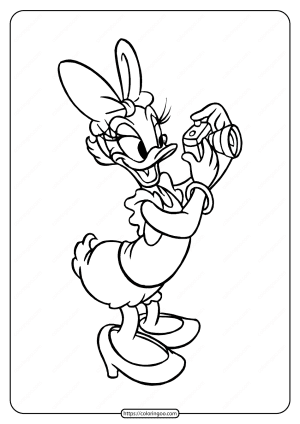 printable daisy duck pdf coloring page 08