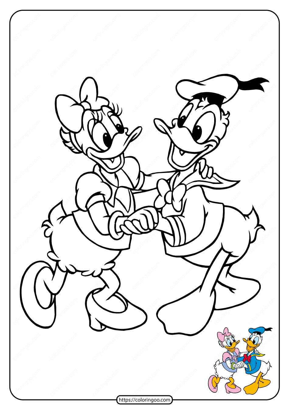 printable daisy duck pdf coloring page 11