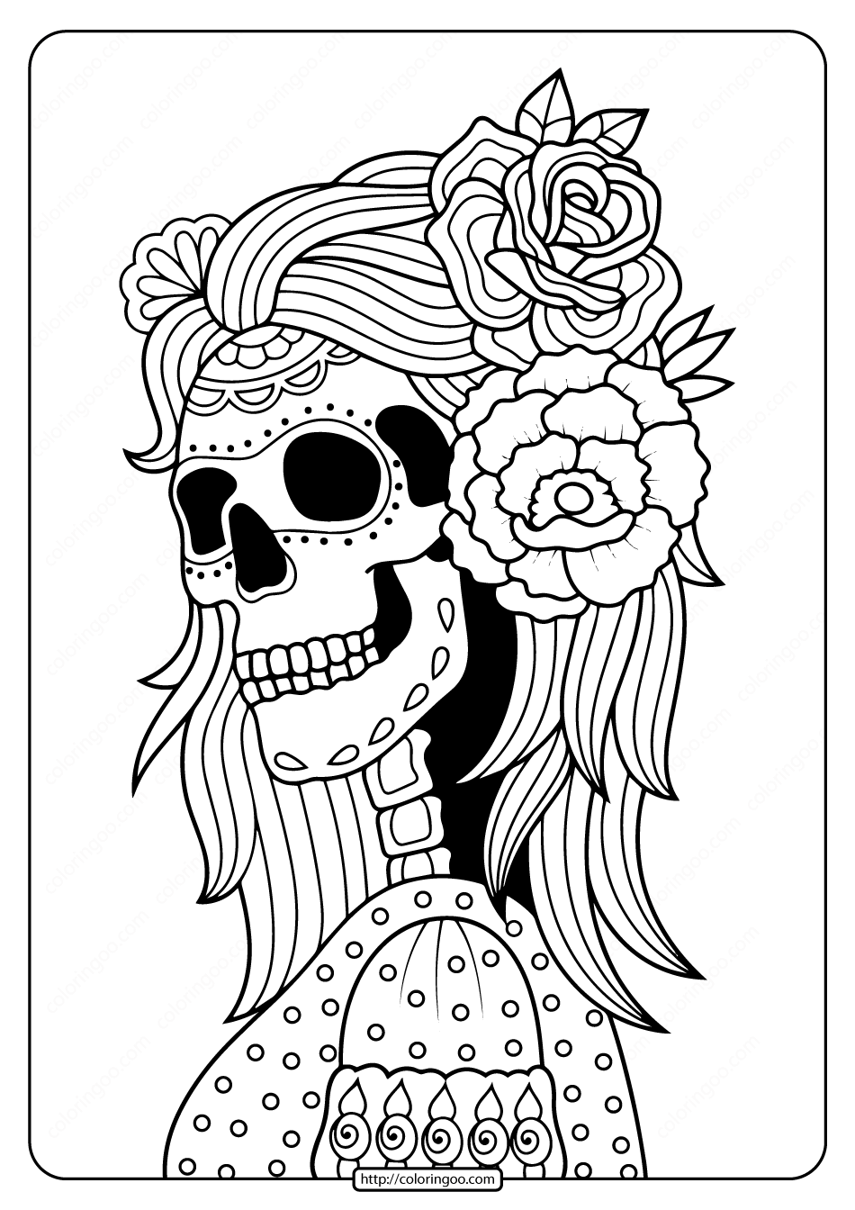 printable day of the dead adult coloring pages 02
