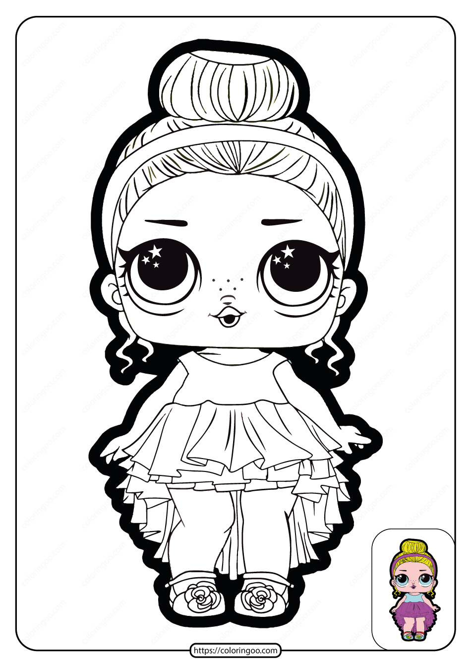 printable lol doll surprise go to party coloring page