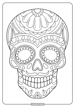 printable sugar skull pdf coloring pages 02
