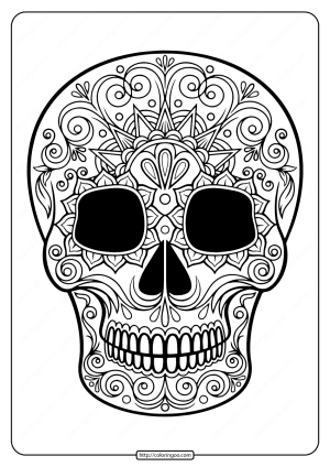 printable sugar skull pdf coloring pages 05