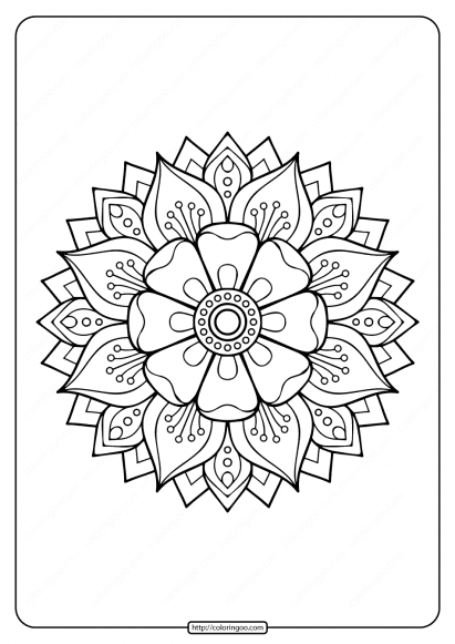 free printable adult floral mandala coloring page 74