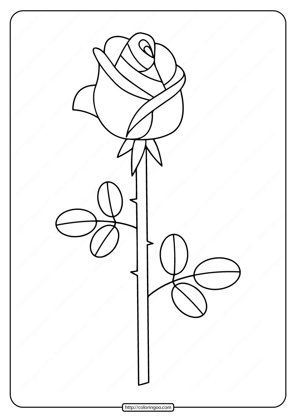free printable rose coloring pages