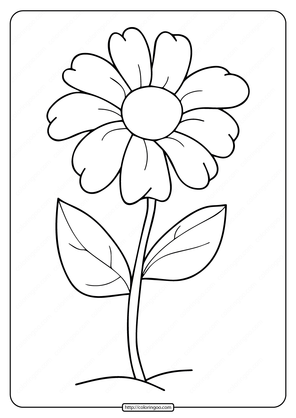 free printable simple flower coloring pages