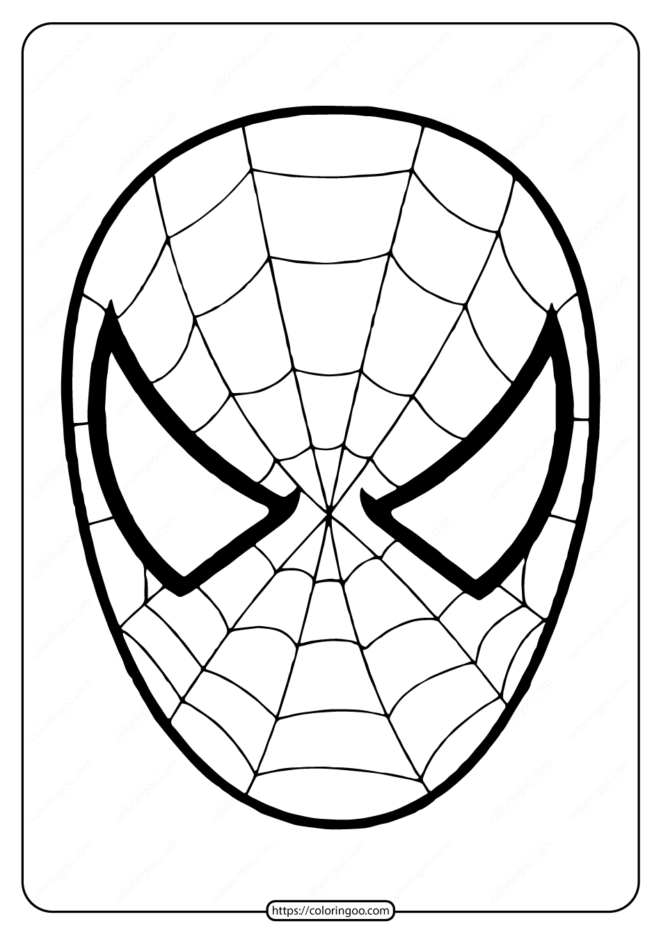 free printable spiderman mask coloring page