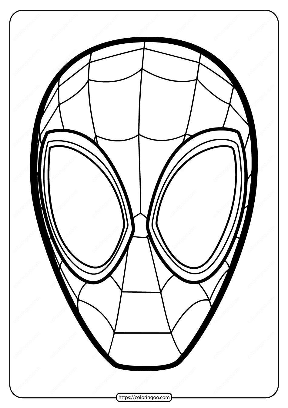 free printable spiderman mask pdf coloring page