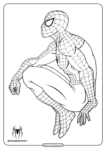 marvel hero spiderman pdf coloring page