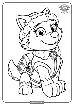 paw patrol everest coloring pages for kids