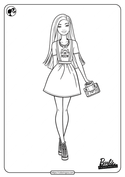 Printable Barbie Fashionistas Pdf Coloring Pages 07