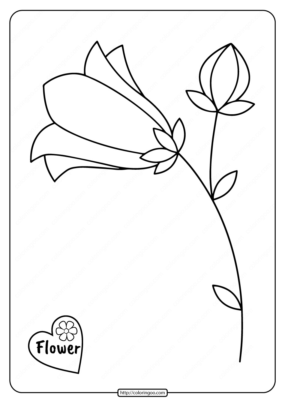 printable basic flower coloring pages