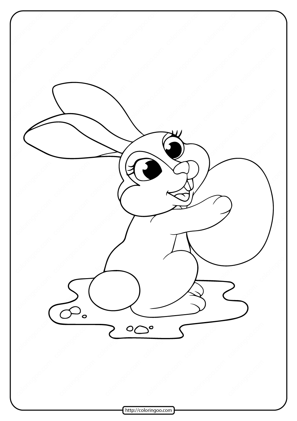 printable big easter egg rabbit coloring pages