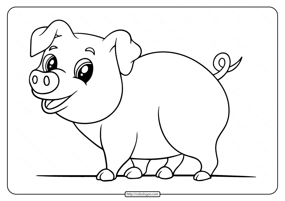 printable easy pig coloring pages for kids