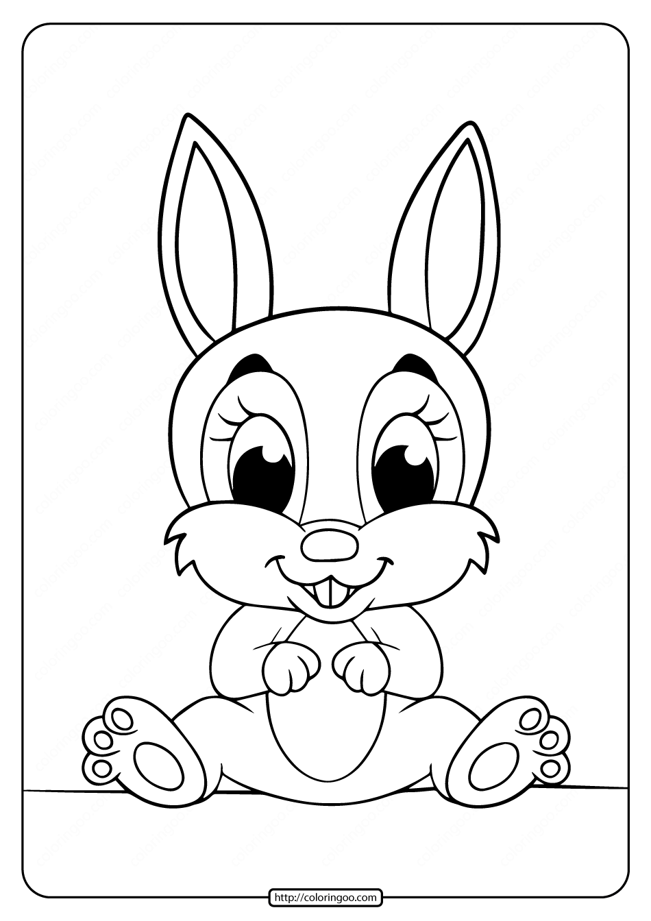 printable little cute rabbit coloring pages