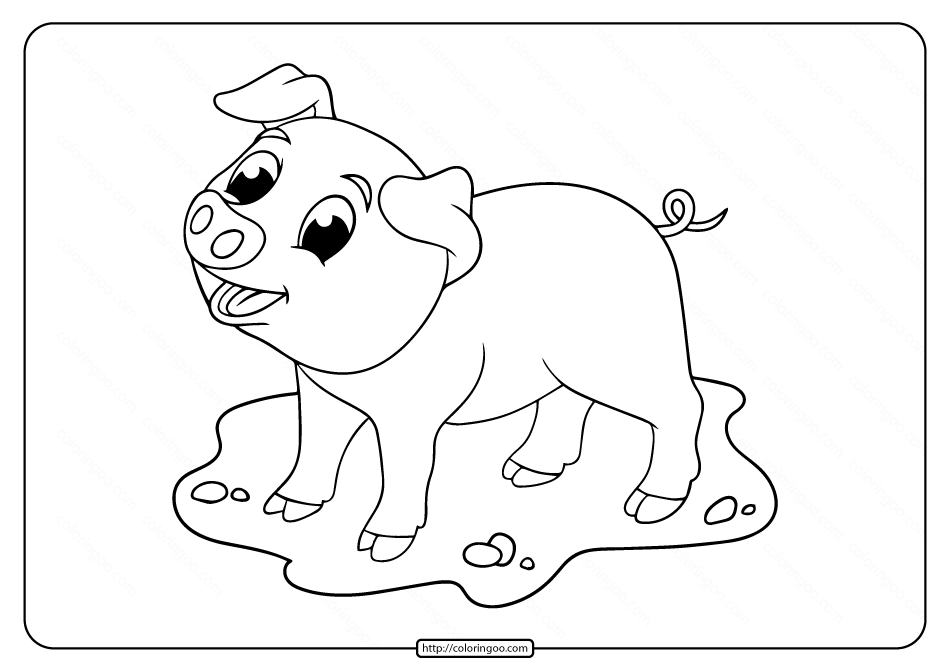 printable little pig smile coloring pages