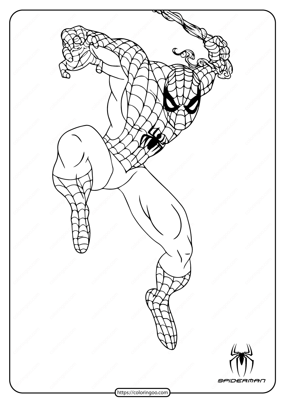 printable marvel spiderman coloring page