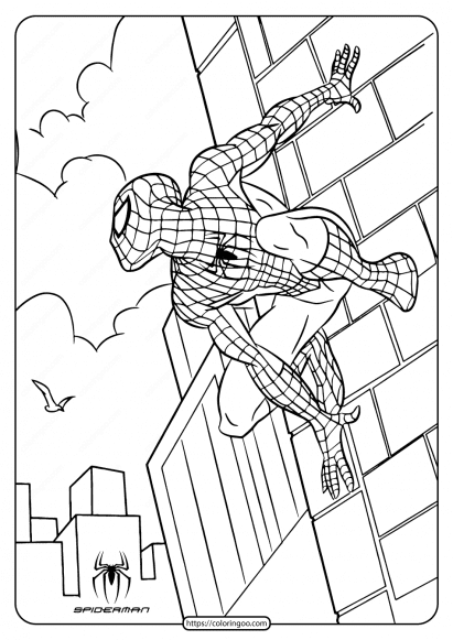 printable marvel spiderman pdf coloring page